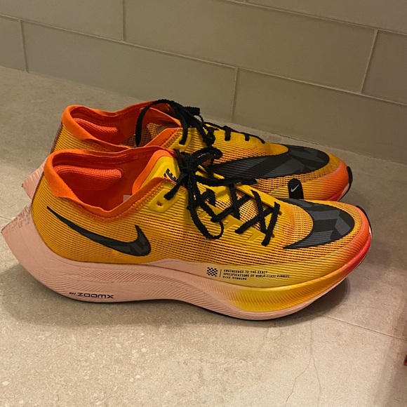 Nike ZoomX Vaporfly Next 2 Shoes - Orange and Black (worn once)
